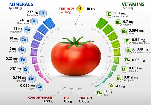 næringsindhold i tomater